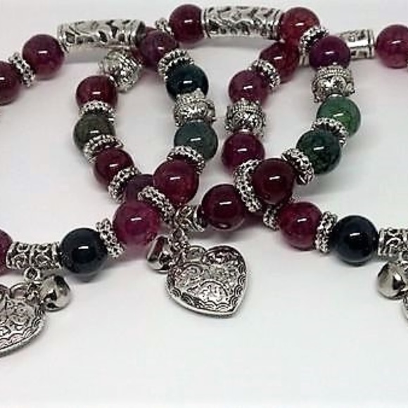 Natural Agate Charm Stretch Bracelet - Picture 5 of 5